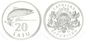 Latvia 20 Latu 2013. Silver Salmon