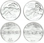 Latvia silver 2.5 Euro set of 2 coins 2017. Eduards Veidenbaums