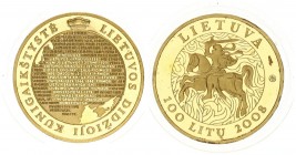 Lithuania 100 Litu 2008. Millennium of the mention of the name of Lithuania