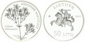 Lithuania 50 Litu 2009. To the Sweet William Catchfly. Silver. 28.28gr. (With certificate) KM# 165