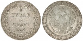 Russia 3/4 Rouble 5 zlot 1835