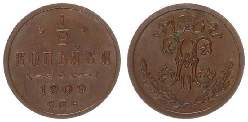 Russia 1/2 Kopecks 1909 SPB