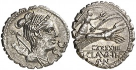 (hacia 79 a.C.). Gens Claudia. Denario. (Bab. 5) (Craw. 383/1). 3,53 g. Bella. EBC-/EBC.
