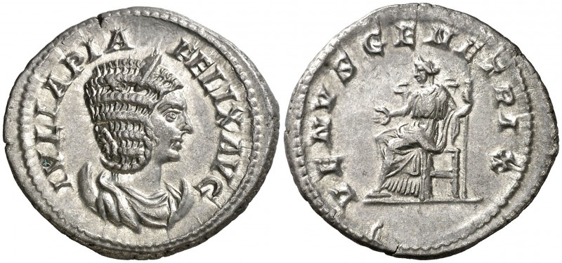 (216 d.C.). Julia Domna. Antoniniano. (Spink 7098) (S. 211) (RIC. 388a, de Carac...
