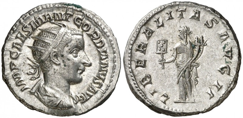 (239 d.C.). Gordiano III. Antoniniano. (Spink 8619 var) (S. 130 var) (RIC. 36 va...