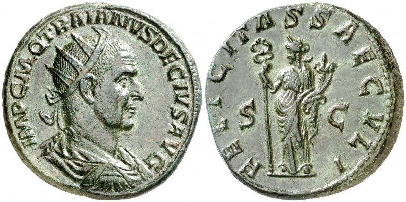 (250 d.C.). Trajano Decio. Doble sestercio. (Spink 9395) (Co. 39) (RIC. 115a). 2...
