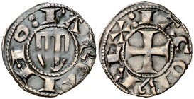 Jaume I (1213-1276). Barcelona. Diner de doblenc. (Cru.V.S 304) (Cru.C.G 2118). 0,94 g. Pátina oscura. Buen ejemplar. MBC+.