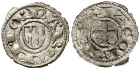 Jaume I (1213-1276). Barcelona. Òbol de doblenc. (Cru.V.S 305) (Cru.C.G 2119). 0,35 g. Vellón muy rico. Escasa así. MBC+.
