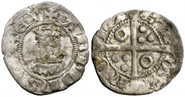 Alfons III (1327-1336). Barcelona. Diner. (Cru.V.S. 367) (Cru.C.G. 2185). 0,81 g. Muy escasa. MBC-.