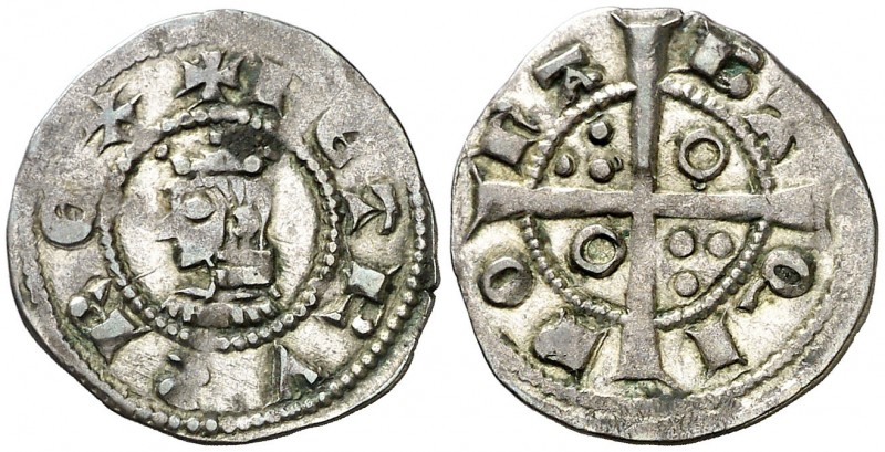 Pere III (1336-1387). Barcelona. Diner. (Cru.V.S 416.2) (Cru.C.G 2230). 1,11 g. ...