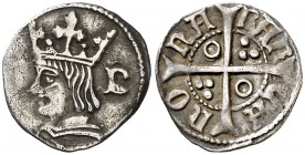 Ferran II (1479-1516). Barcelona. Quart de croat. (Cru.V.S. 1144.1) (Cru.C.G. 3080). 0,78 g. Ex Áureo 15/12/1994, nº 285. MBC.