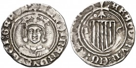 Ferran II (1479-1516). Zaragoza. Medio real. (Cru.V.S. 1305.2) (Cru.C.G. 3205c). 1,81 g. Ex ANE 21/12/1984, nº 575. MBC.