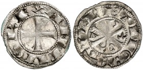 Alfonso VI (1073-1109). Toledo. Dinero. (AB. 5 var) (M.M. A6:10.4). 0,78 g. Ex M. Sisó 15/10/1988, nº 187. MBC.