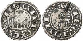 Alfonso X (1252-1284). León. Dinero. (AB. 251) (M.M. A10:6.10). 1 g. Grieta. Rara. (BC+).