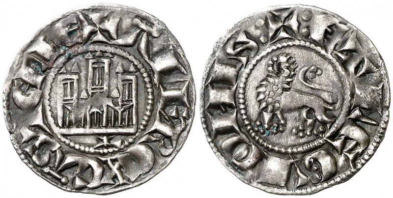Alfonso X (1252-1284). León. Dinero. (AB. 352) (M.M. A10:6.12) 1 g. Concreciones...