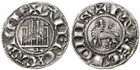 Alfonso X (1252-1284). León. Dinero. (AB. 352) (M.M. A10:6.12) 1 g. Concreciones en anverso. Ex ANE 19/12/1989, nº 621. Escasa. MBC/MBC+.