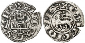 Alfonso X (1252-1284). Murcia. Dinero. (AB. 253) (M.M. A10:6.14). 0,86 g. Grieta. MBC-.