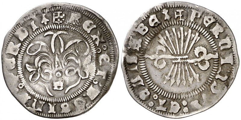 Reyes Católicos. Burgos. 1/2 real. (AC. 188). 1,55 g. Leyendas intercambiadas. e...