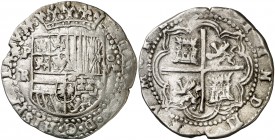 s/d. Felipe II. Potosí. RL. 8 reales. (AC. 675). 27,04 g. Rara. MBC.