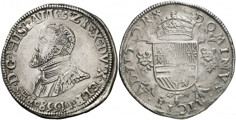 1558. Felipe II. Nimega. 1 escudo felipe. (Vti. 1178) (Vanhoudt 253.NIJ). 33,57 ...