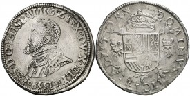 1558. Felipe II. Nimega. 1 escudo felipe. (Vti. 1178) (Vanhoudt 253.NIJ). 33,57 g. Fecha en posición invertida. Con roel entre la fecha y el inicio de...