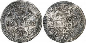 1638. Felipe IV. Brujas. 1 patagón. (Vti. 1065) (Vanhoudt 645.BG). 28,12 g. Ex Colección Rocaberti, Áureo 19/05/1992, nº 621. Ex Colección Balsach. MB...