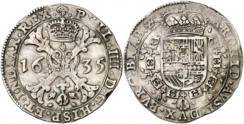 1635. Felipe IV. Bruselas. 1 patagón. (Vti. 1008) (Vanhoudt 645.BS). 27,91 g. Bu...