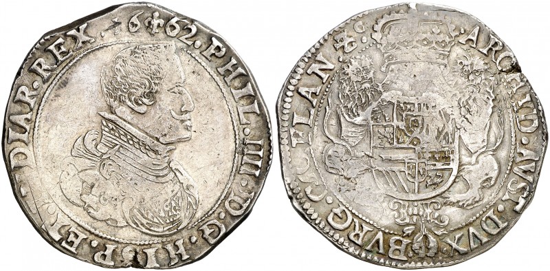 1662. Felipe IV. Brujas. 1 ducatón. (Vti. 1366) (Vanhoudt 642.BG). 32,27 g. Ex C...