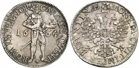 1664. Felipe IV. Besançon. 1 daeldre. (Vti. 1670). 28 g. A nombre de Carlos I. Buen ejemplar. Ex Colección Rocaberti, Áureo 19/05/1992, nº 676. Ex Col...