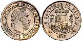 1875. Carlos VII, Pretendiente. Oñate. 5 céntimos. (AC. 2). 5,04 g. EBC.
