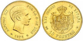 1878*1878. Alfonso XII. EMM. 10 pesetas. (AC. 65). 3,20 g. MBC+/EBC-.
