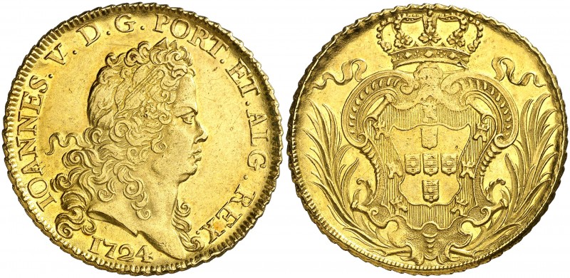1724. Portugal. Juan V. Lisboa. 1 dobra (12800 reis). (Fr. 84) (Gomes 134.01). 2...