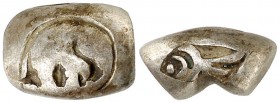 (1350-1564). Tailandia. Ayuthia. 1/4 bath. (Ronachai C24). 2,95 g. AG. Marcas: elefante y pez. EBC.