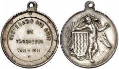 1911. Tarragona. Centenario del Sitio. (Cru.Medalles 1101). 5,14 g. Ø24mm. Plata. Grabador: Vallmitjana. EBC.