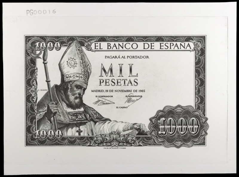 1965. 1000 pesetas. (Filabo 281p y 281pa). 19 de noviembre, San Isidoro. Prueba ...