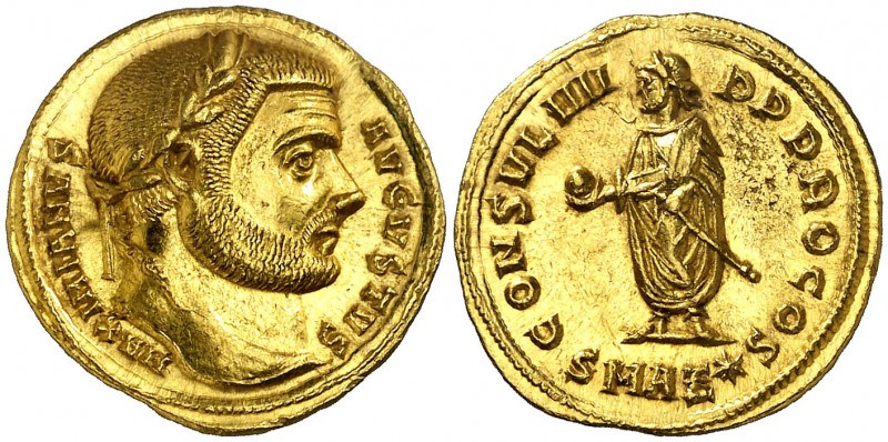 (293 d.C.). Maximiano Hércules. Antioquía. Áureo. (Spink 12998) (Co. 80) (RIC. 3...