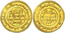 AH 500. Almorávides. Ali ibn Yusuf. Valencia. Dinar. (V. 1592) (Hazard 222). 4,13 g. Bella. Muy rara. EBC.
