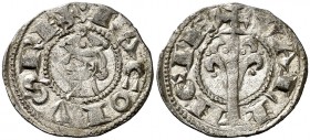 Jaume I (1213-1276). València. Diner. (Cru.V.S. 316) (Cru.C.G. 2130). 1,18 g. Tercera emisión. Vellón muy rico. Rara así. EBC-/EBC.