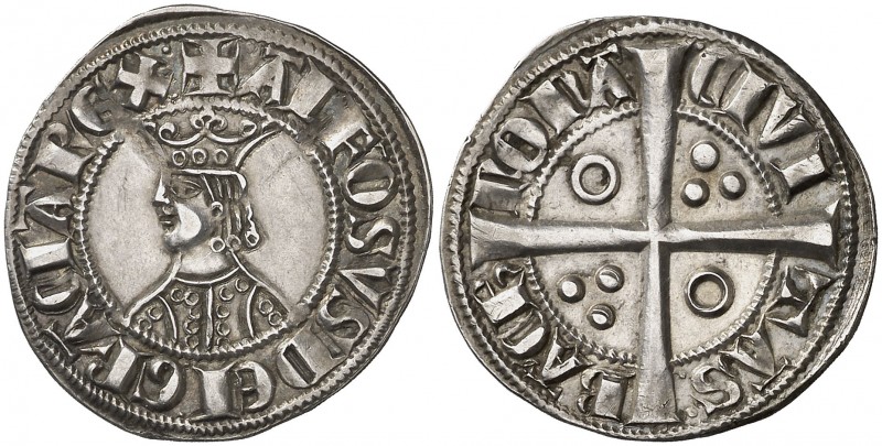 Alfons II (1285-1291). Barcelona. Croat. (Cru.V.S. 331, mismo ejemplar) (Cru.C.G...