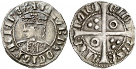 Jaume II (1291-1327). Barcelona. Croat. (Cru.V.S. 335.1 var) (Cru.C.G. 2152a var) (V.Q. 5521, mismo ejemplar). 3,17 g. La S de IACOBUS rectificada sob...