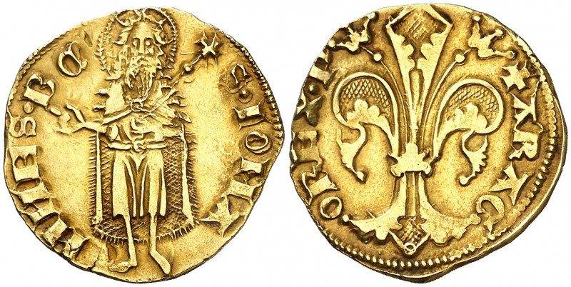 Pere III (1336-1387). Zaragoza. Florín. (Cru.V.S. 399) (Cru.C.G. 2209). 3,38 g. ...