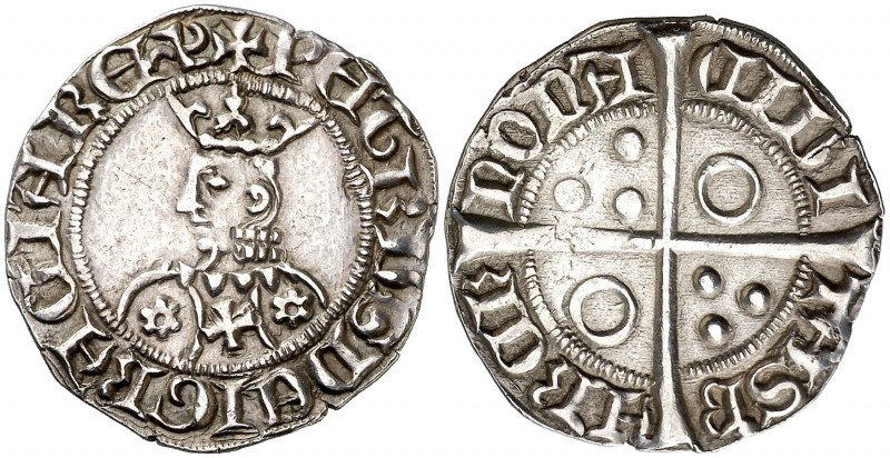 Pere III (1336-1387). Barcelona. Croat. (Cru.V.S. 407.1) (Badia 287, mismo ejemp...
