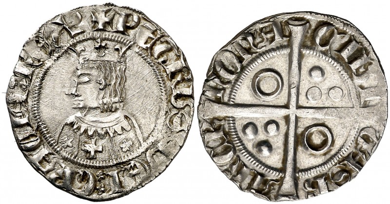Pere III (1336-1387). Barcelona. Croat. (Cru.V.S. 408) (Cru.C.G. 2223m). 3,25 g....