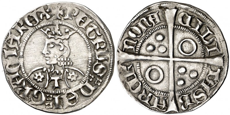 Pere III (1336-1387). Barcelona. Croat. (Cru.V.S. 409.1 var) (Badia 354, mismo e...