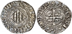 Pere III (1336-1387). Sardenya (Esglésies). Alfonsí. (Cru.V.S. 459 var) (Cru.C.G. 2271 var) (MIR. 116) (V.Q. 5629, mismo ejemplar). 3,08 g. Bella. Pre...