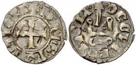 Ferran, infante de Mallorca (1315-1316). Acaia. Diner tipo tornés. (Cru.V.S. 744) (Cru.C.G. 2680) (V.Q. 5582, mismo ejemplar). 0,84 g. Muy rara. MBC+....