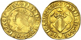 Ferran II (1479-1516). València. Doble ducat. (Cru.V.S. 1205) (Cru.C.G. 3107) (Cal. 132). 7 g. Letras latinas. Muy bella. Brillo original. Rara y más ...