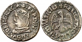 Ferran II (1479-1516). Sicília. Doble tari. (Cru.V.S. falta) (Cru.C.G. 3143) (MIR. 243) (V.Q. 6410, mismo ejemplar). 6,87 g. Extraordinaria para este ...