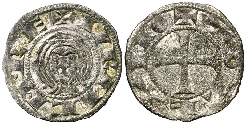 Doña Urraca (1109-1126). Toledo. Dinero. (AB. 11.1) (M.M. U1:13). 0,88 g. Bella....
