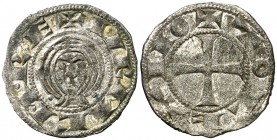 Doña Urraca (1109-1126). Toledo. Dinero. (AB. 11.1) (M.M. U1:13). 0,88 g. Bella. Conserva gran parte del plateado original. Muy rara así. EBC.